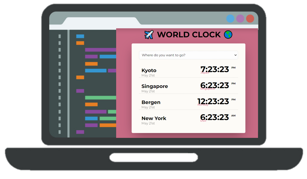 world clock laptop view